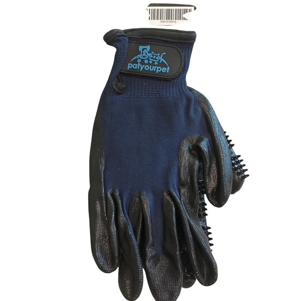 Pat Your Pet Grooming Gloves Deshedding Bathing Massage Tool Dogs Cats Horses
